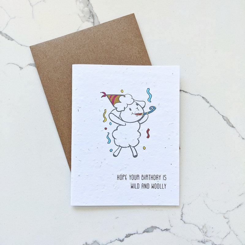 Eco Birthday Card "Woolly and Wild"